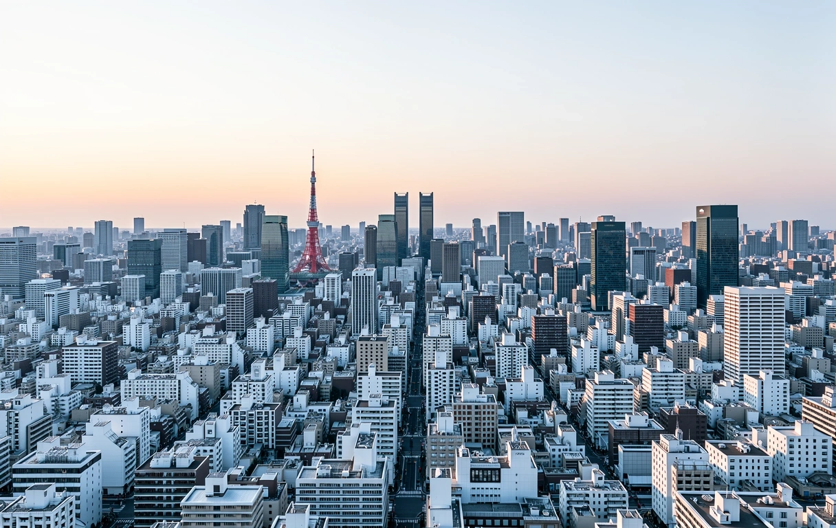 Tokyo skyline at dusk